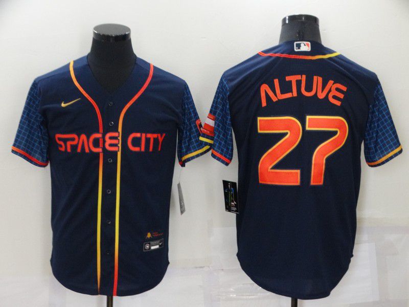 Men Houston Astros #27 Altuve Blue City Edition Game Nike 2022 MLB Jerseys